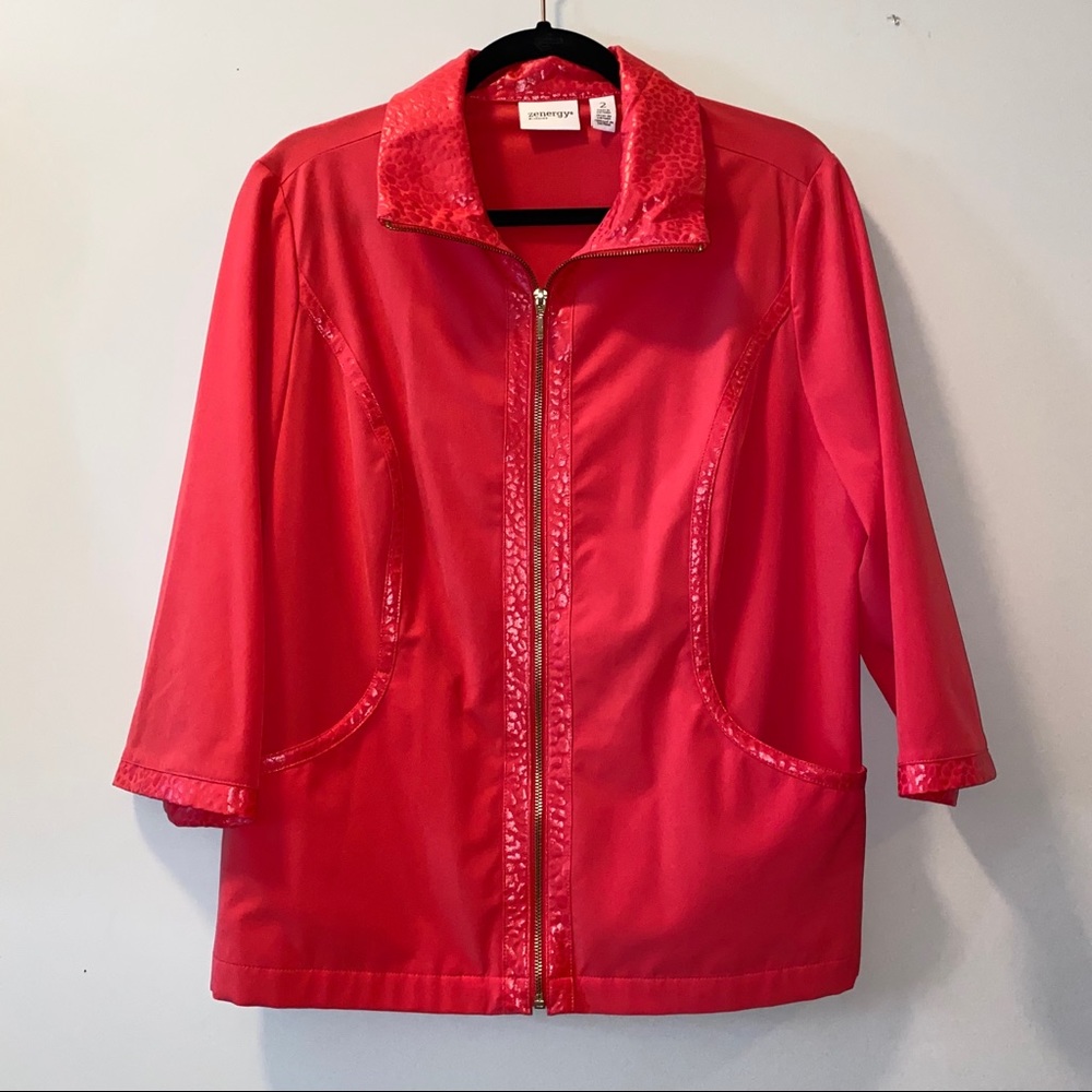 Zenergy by Chicos Coral Zip up Jacket - SZ 2